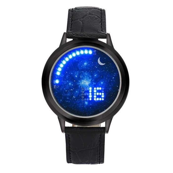 XILALU Women Men Girl Boy touch LED Electronic universe background Watch (A) N2