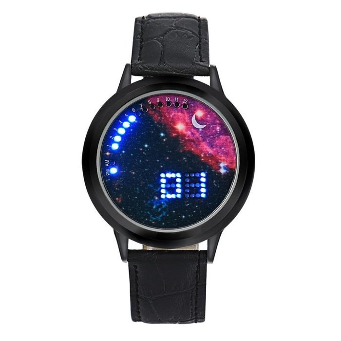 XILALU Women Men Girl Boy touch LED Electronic universe background Watch (A) N3