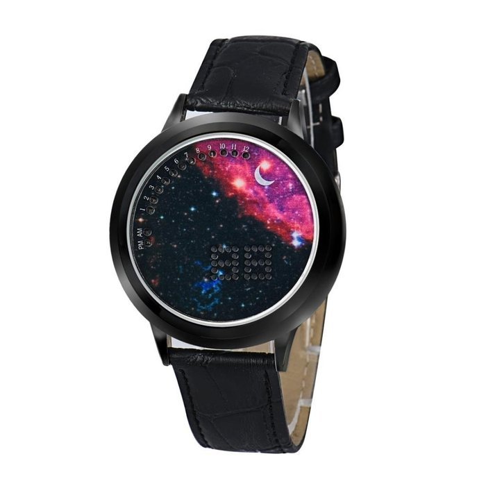 XILALU Women Men Girl Boy touch LED Electronic universe background Watch (A) N4