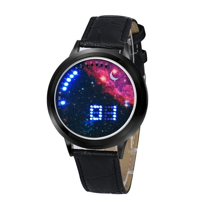 XILALU Women Men Girl Boy touch LED Electronic universe background Watch (A) N5