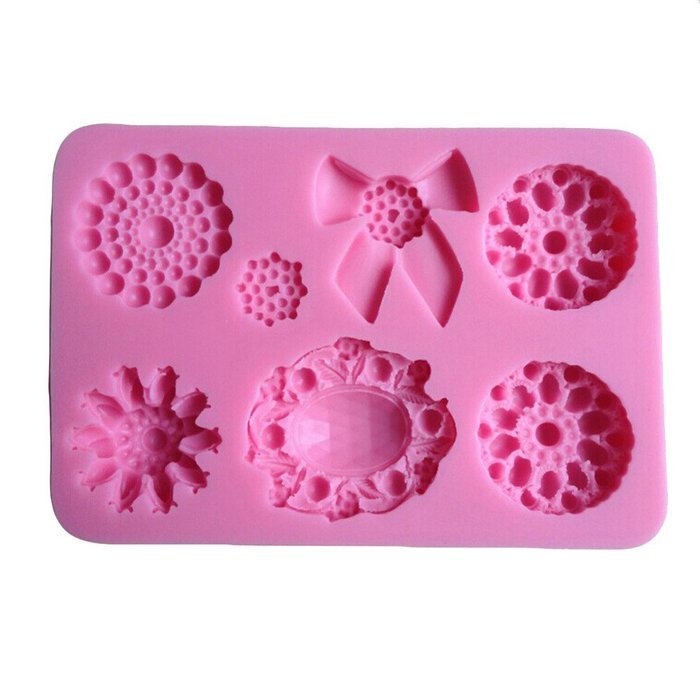 Flowers and Bows Shape Silicone Mold Cake Decoration Fondant Cake 3d Food Grade Soap Chocolate Moulds N3