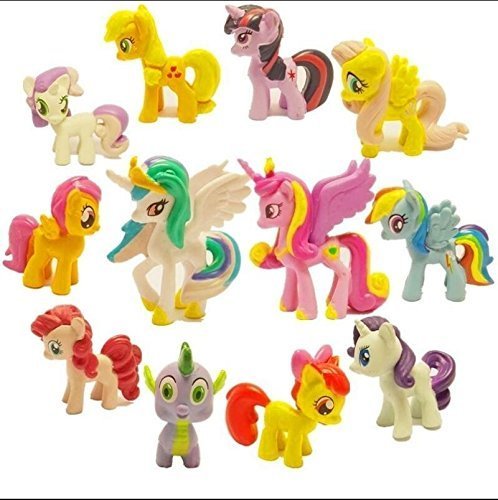 Top Valu 12pcs (1 Dozen) My Little Pony Cupcake Cake Loaf Bread Cookie Topper PVC Figures Kids Girl Toy Dolls...