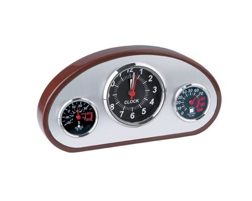 StealStreet SS-KD-1099 Brushed Aluminum Formula 1 Weather Station with Clock Display