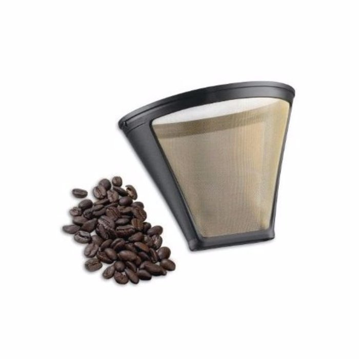 1 X THE ORIGINAL GOLDTONE BRAND Reusable Cone-style #2 4-8 Cup Coffee Filter with Handle
