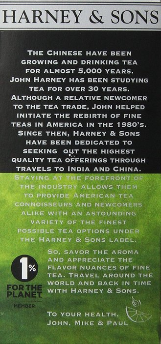 Harney and Sons Organic Green Tea Bags, Citrus and Ginkgo Tea Bags, 20 Count N4