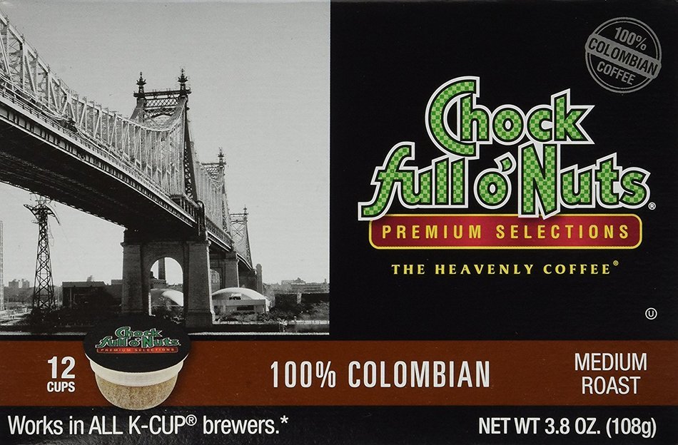 Chock Full O'Nuts 100% Colombian Coffee 12 CT K-Cups - Pack Of 2