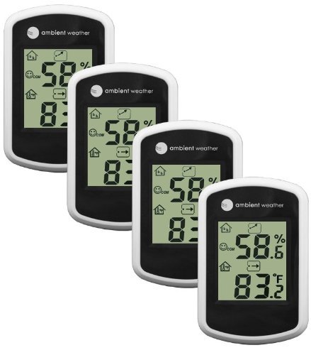 Ambient Weather WS-03 Compact Indoor Temperature and Humidity Monitor, 1-Pack N3
