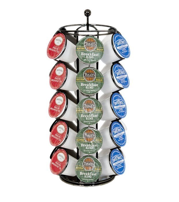 Trademark Innovations Premium Coffee Carousel - Elegant Chrome & Black Designs with Spinning Bases