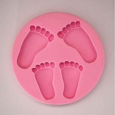 Sher Feet Baking Fondant Cake Chocolate Candy Mold,L14cmW14cmH1.4cm
