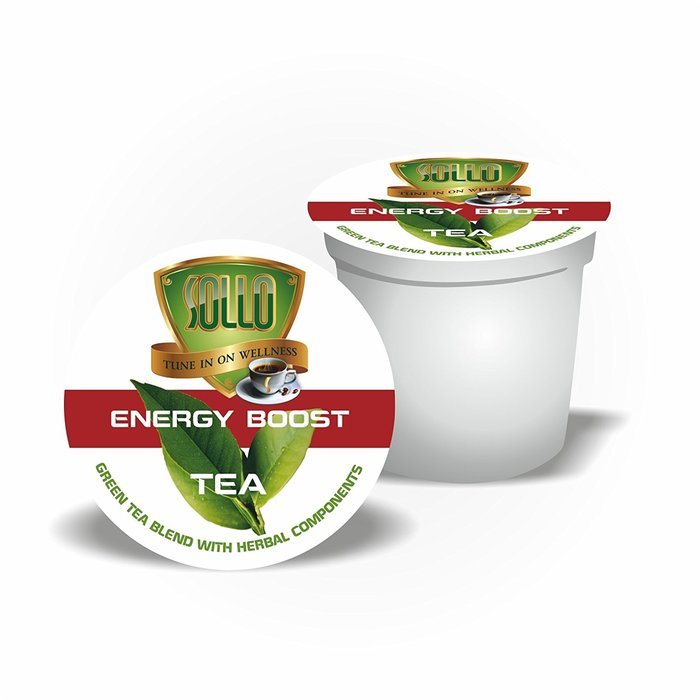 SOLLO Keurig 2.0 K-Cup, Energy Boost Organic Green Tea With Herbal Extracts, 24 Count per Box, Organic by USDA... N4