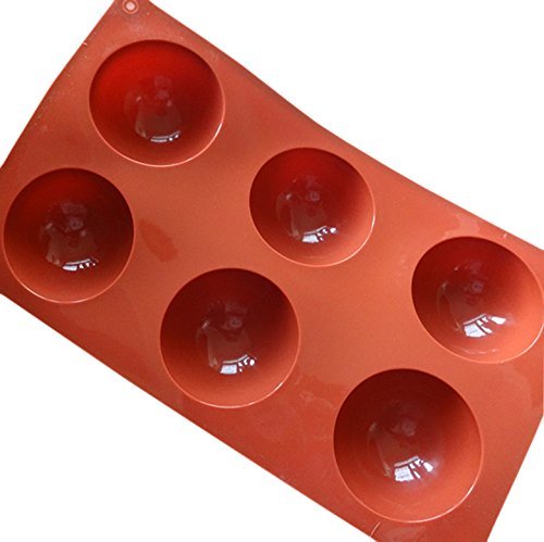6 Holes Large Semiround silicone cake mold Pan 11.5"x6.8"x1.2" Color At Random N2