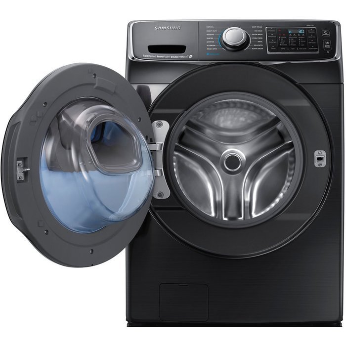 Bundle: Black Stainless Steel Samsung 5 Cu Ft Front Load Washer with Add Wash and 7.5 Cu Ft GAS Dryer Laundry... N3