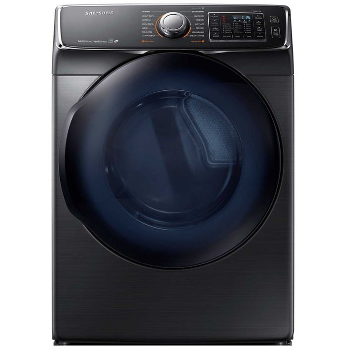 Bundle: Black Stainless Steel Samsung 5 Cu Ft Front Load Washer with Add Wash and 7.5 Cu Ft GAS Dryer Laundry... N4