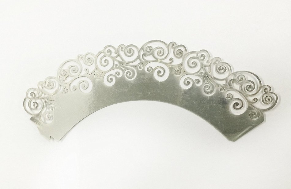 HUAL Cupcake Wrappers 50 Filigree Artistic Bake Cake Mirror Paper Cups Wave Lace Laser Cut Liner Baking Cup Muffin...