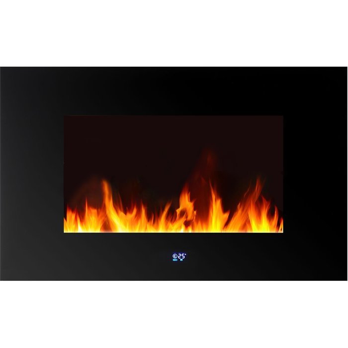 Warm House WLVF-10343 Venice Horizontal Wall-Mounted LED Fireplace with Digital Display and Remote Control