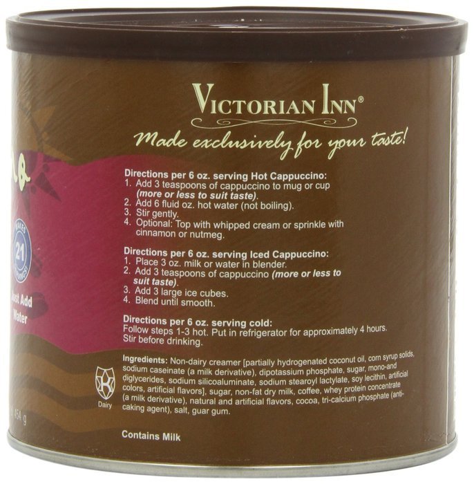 Victorian Inn Instant Cappuccino, English Toffee, 16-Ounce Canisters (Pack of 6)