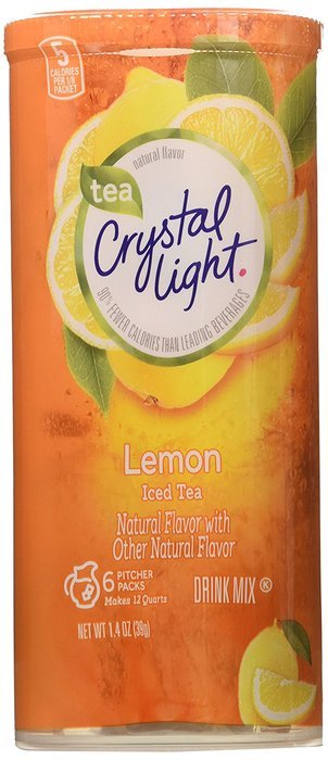 Crystal Light Iced Tea Drink Mix, Natural Lemon Flavor (12-Quart), 1.4 ...