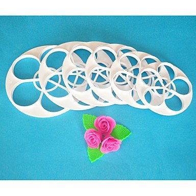 Sher FOUR-C Cake Cutter Mould,Rose Leaf Fondant Cutter Set,Fondant Tools Cake Decorating Tools,6PCS/Set