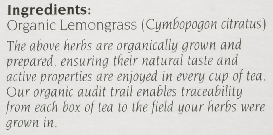 Celebration Herbals Organic Lemongrass Tea Caffeine Free -- 24 Herbal Tea Bags N5