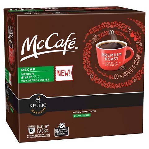 McCafe Premium Roast Decaf, K-cups, 18 ct