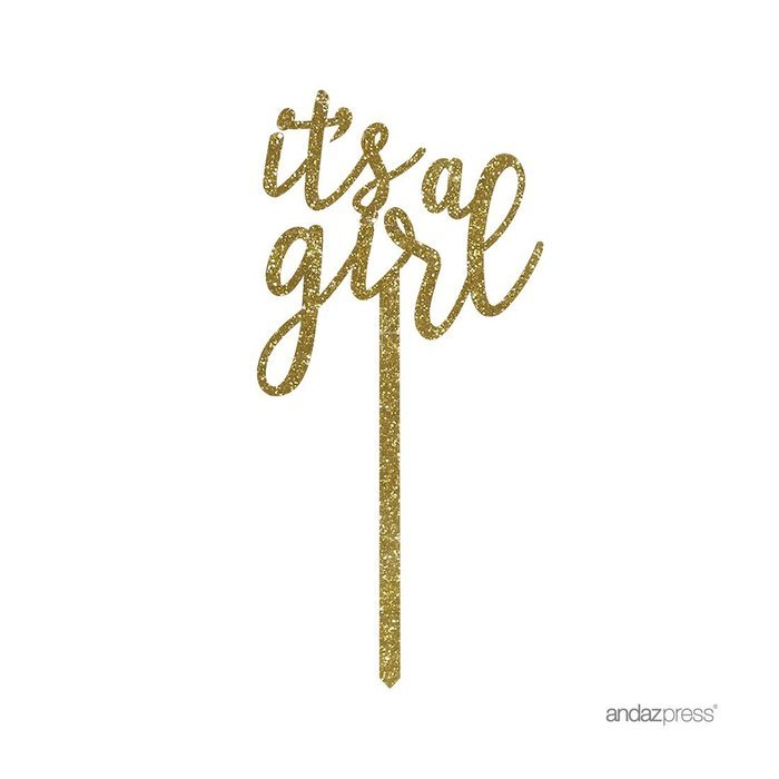 Andaz Press Baby Shower Acrylic Cake Toppers, Gold Glitter, Oh Baby, 1-Pack, Nautical Ocean Themed Party Decor... N27