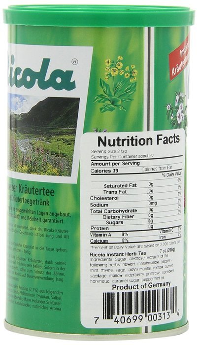 Ricola Schweizer Krautertee (Instant Herb Tea), 7-Ounce Can (Pack of 3) N5