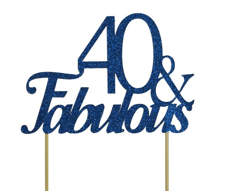 All About Details Blue 40-&-fabulous Cake Topper