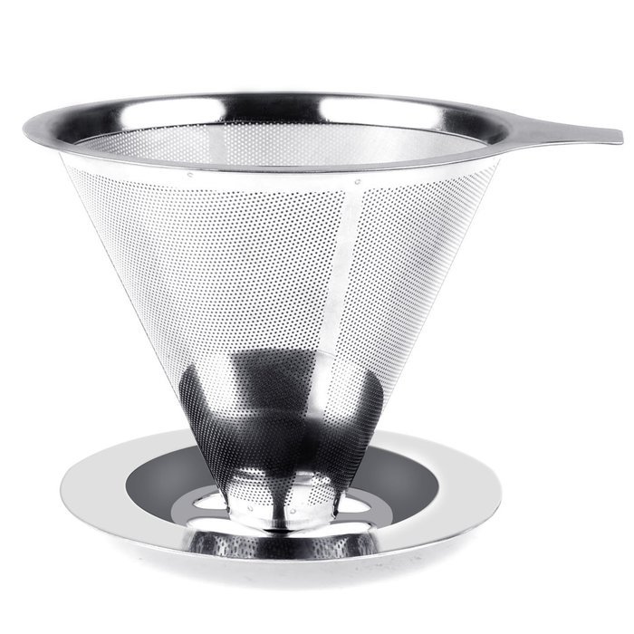 Kitclan(TM) Pour Over Stainless Steel Coffee Dripper - Acidproof/Alkaliproof Mesh Cone Dripper Reusable Coffee... N2