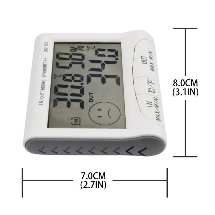 iKKEGOL 2.9 inch LCD Digital Indoor Outdoor Hygrometer Temperature Humidity Meter with Probe 0.9 Meter Sensing... N3