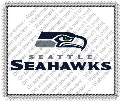 NFL Seattle Seahawks Football Logo Edible Image Cake/Cupcake Topper (8" Round)