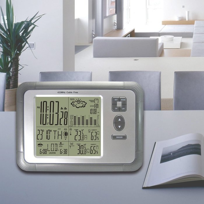 DYKIE RS8719NP5 Advanced Wireless Barometer Station with Weather Forecaster, Moon Phase, Indoor Outdoor Temperature... N4