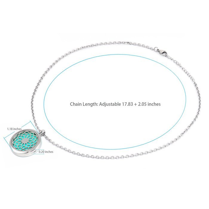 Essential Oil Diffuser Necklace, GerTong Hypo-Allergenic Premium 316L Stainless Steel Aromatherapy Diffuser Locket... N5