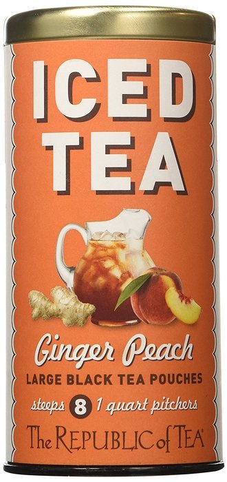 The Republic Of Tea Ginger Peach Black Iced Tea, 8 Large Iced Tea Pouches / 8 Quarts, Award-Winning Premium Black... N13