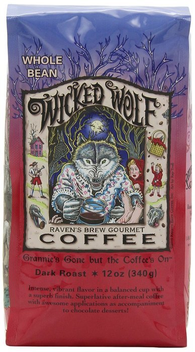 Raven's Brew Whole Bean Wicked Wolf Blend,Dark Roast 12-Ounce Bags (Pack of 2) N5