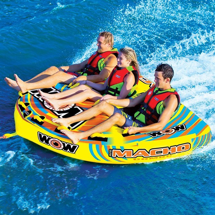 WOW World of Watersports, Macho 16-1030 1 to 3 Person Towable Tube, Multiple Riding Positions N4