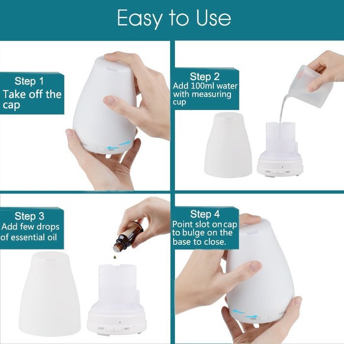 Yoga Mist Diffuser 22 OZ Portable Cool Mist Baby Humidifier Mini Ultrasonic Essential Oil Vaporizer with Whisper... N3