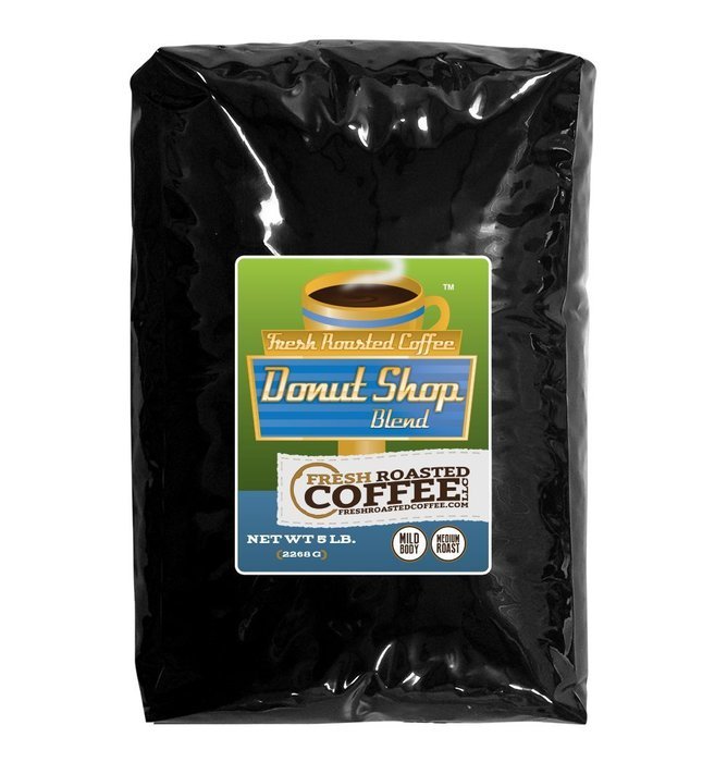 5 Lb. Bag, Donut Shop Blend Coffee, Whole Bean coffee, Fresh Roasted Coffee LLC.