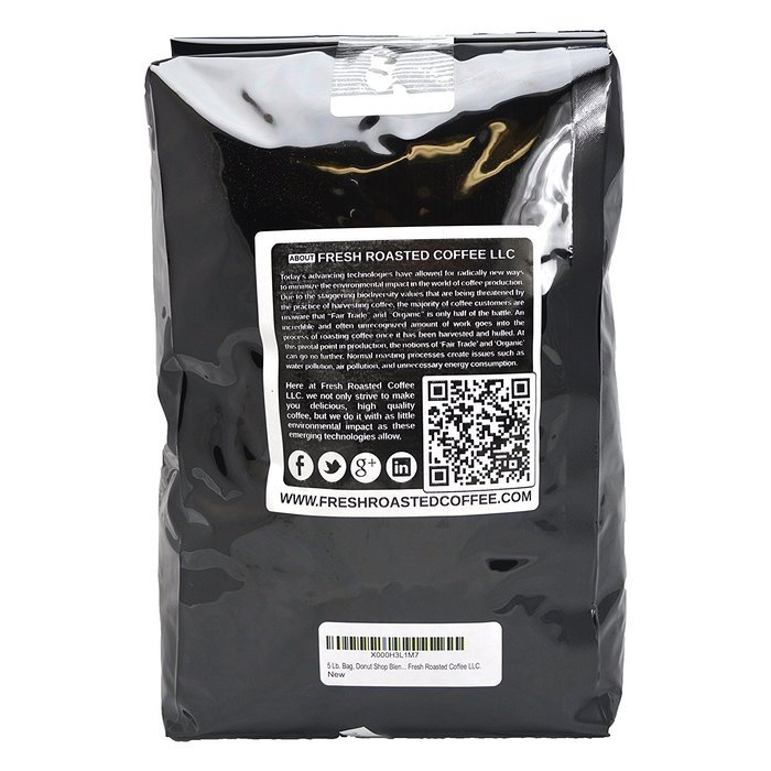 5 Lb. Bag, Donut Shop Blend Coffee, Whole Bean coffee, Fresh Roasted Coffee LLC. N3