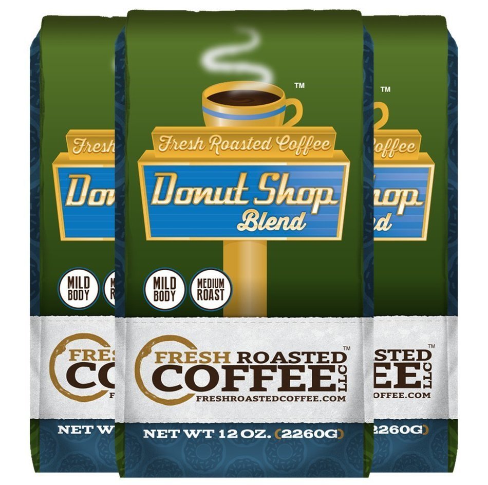 5 Lb. Bag, Donut Shop Blend Coffee, Whole Bean coffee, Fresh Roasted Coffee LLC. N4