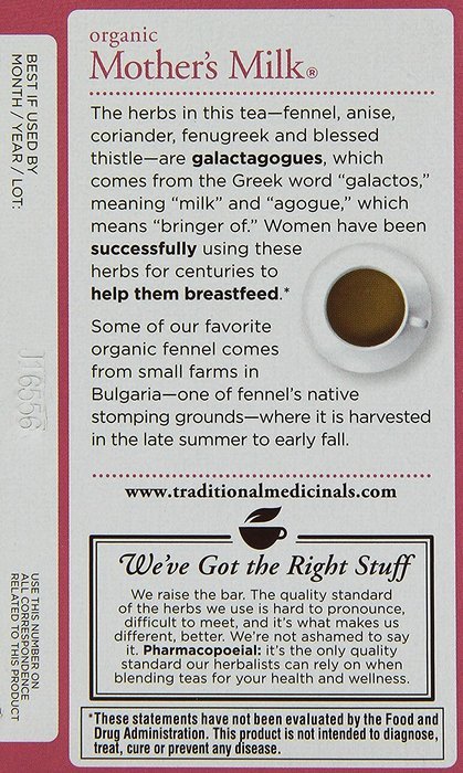 Traditional Medicinals Teas Organic Mother's Milk Tea Bags, 16 count - 3 Pack N18