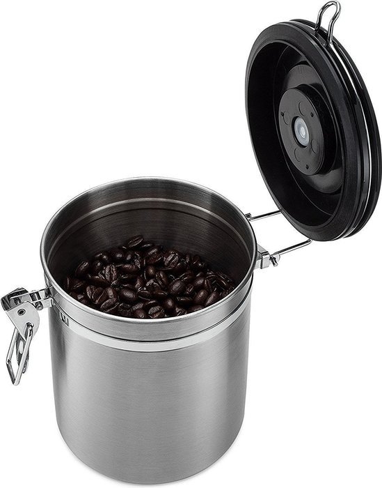 Coffee Canister - 16 Ounces - by Mixpresso (Stainless Steel) N3