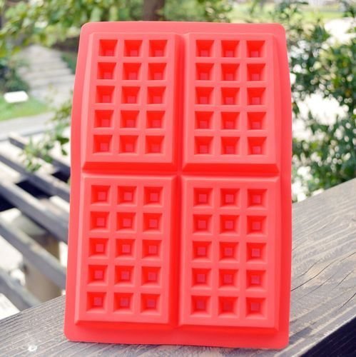 Lariy Waffles Cake Chocolate Pan Safety 4-Cavity Silicone Mold Baking Mould Kitchen RT N2