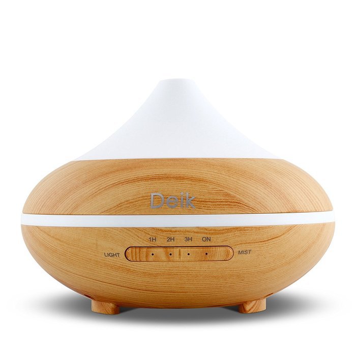 Aiho Deik Essential Oil Diffuser, 200ml Wood Grain Cool Mist Humidifier, 4 Timer Modes & 7 Color LED with Auto... N3