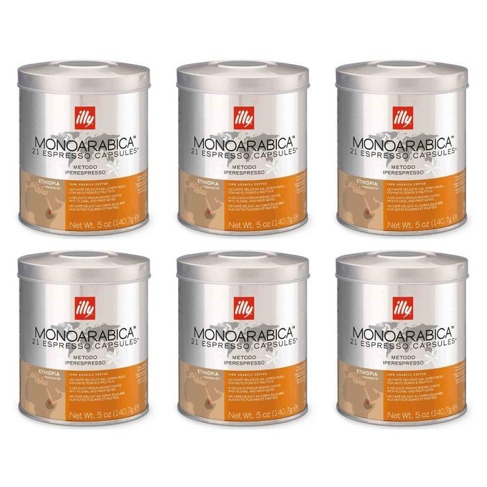 Illy iperEspresso MonoArabica Ethiopia Capsules Medium-bodied Coffee, 21-Count Capsule N3