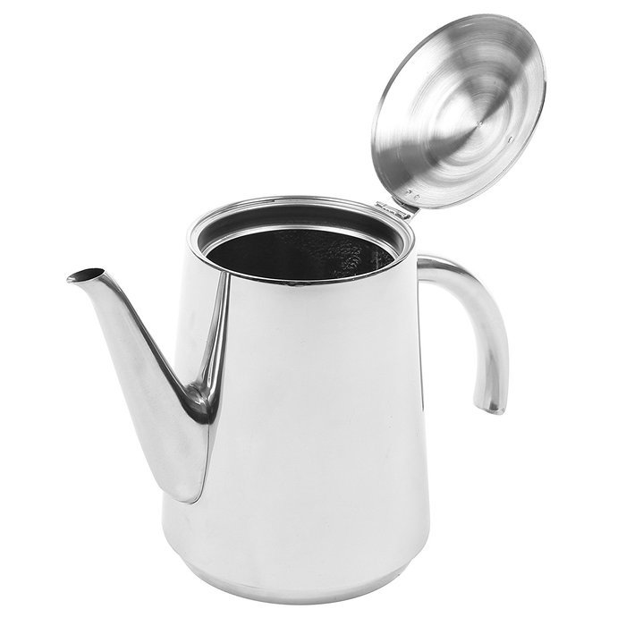 Stainless Steel 2 Liter Tea Kettle / Hinged Top Lid Hot Beverage Serving Pot - MyGift&reg; N2
