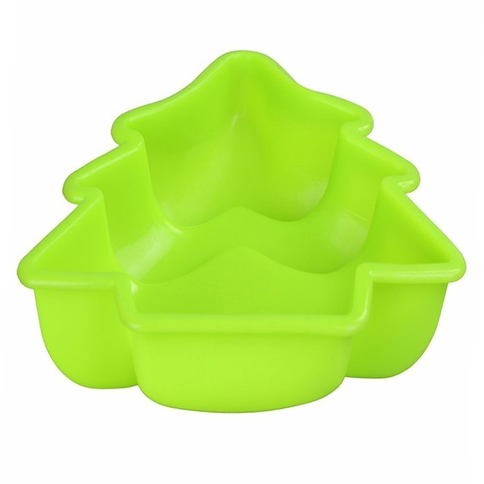 Generic Tree Shaped Silicone Baking Mold for Butter Cookie Cake Making 2 Pack Green N2