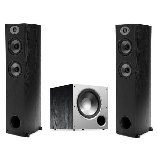 Polk Audio 2 x TSx 330T 2-Way High Performance Floorstanding Tower Speaker, 33Hz-25kHz, Single, Black - Bundle...