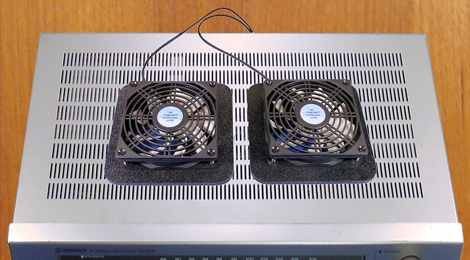 Receiver/Amplifier 12v trigger-controlled cooling fans/enlarged Airchamber bases & multispeed