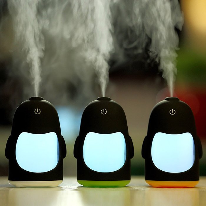 YCTA Portable Penguin Humidifier Mini Night Light USB Humidifier Air Purifier, White N4