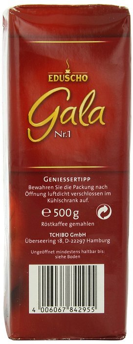 Eduscho Gala Nr. 1 Ground Coffee 17.6oz/500g N3